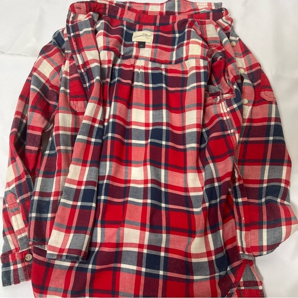 Universal Thread Red Blue Checkered Plaid Button Up Shirt Size XS - Picture 17 of 17